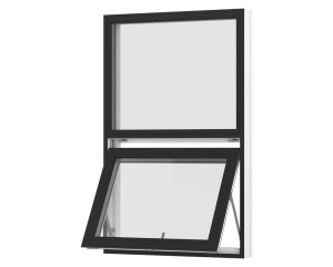 Rationel topstyret vindue med fast felt foroven. Kan bestilles i træ eller i en vedligeholdelses-fri  træ/alu udgave.

Modellen fås både i en retkantet moderne og klassisk udgave med profilerede karme.  

Modellen leveres i en Basic version med 2 lag 