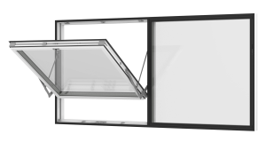 Rationel  topvende  vindue med fast felt. Kan bestilles i træ eller i en vedligeholdelses-fri  træ/alu udgave.

Modellen fås både i en moderne og klassisk udgave. 

Modellen leveres i en Basic version med 2 lag glas og i en Premium version med 3-lags 